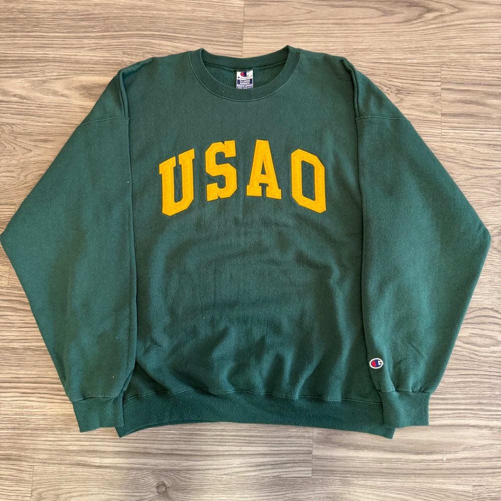 Vintage 90s Champion USAO University Oklahoma Sweatshirt Green Mens XL